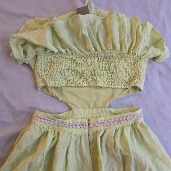 DO+BE Debbie Cut Out Halter Dress Lime Green Mini - Picture 15 of 16